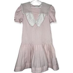 Polly Flinders Vintage Girls Striped Dress Girls Size 6